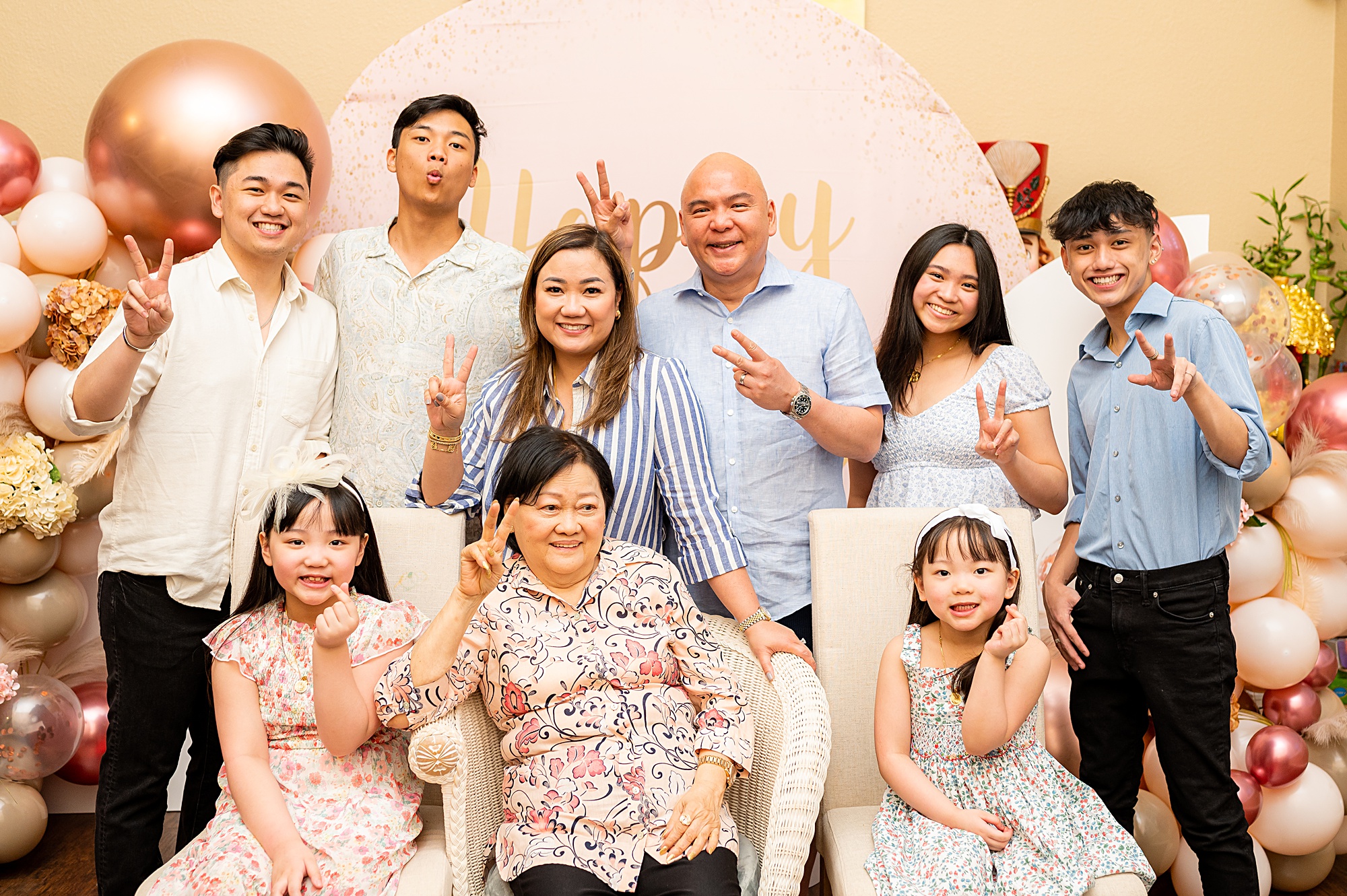 family posing indoors