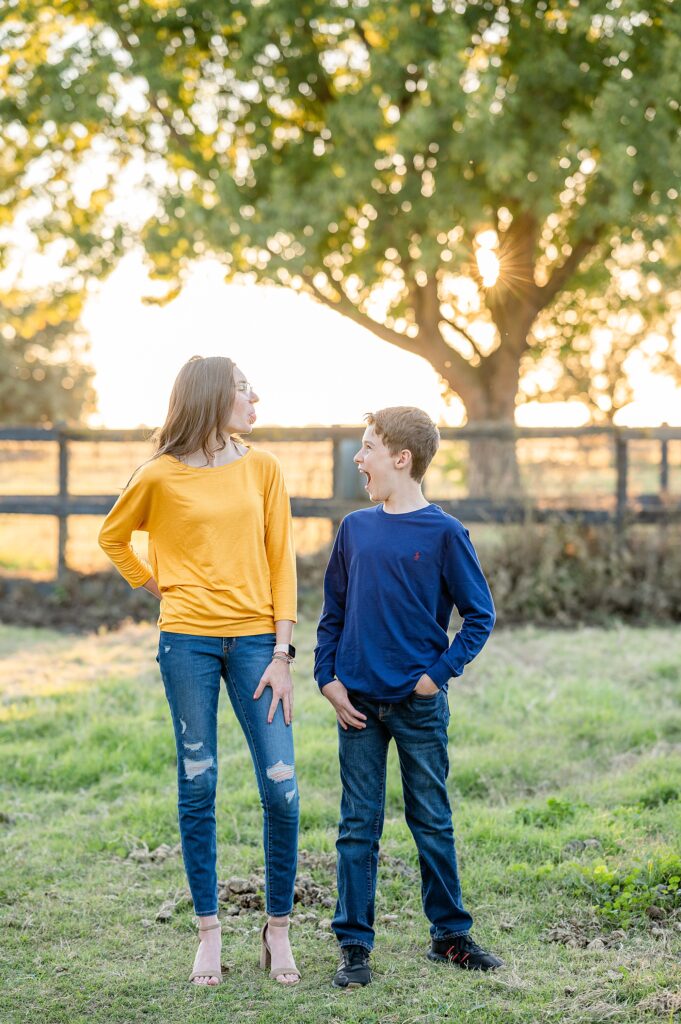 Brother and sister posing idea