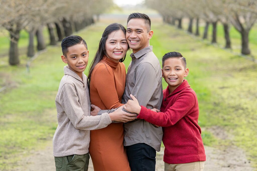 family hugging posing idea