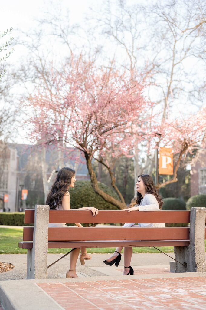 Senior girls seated pose idea