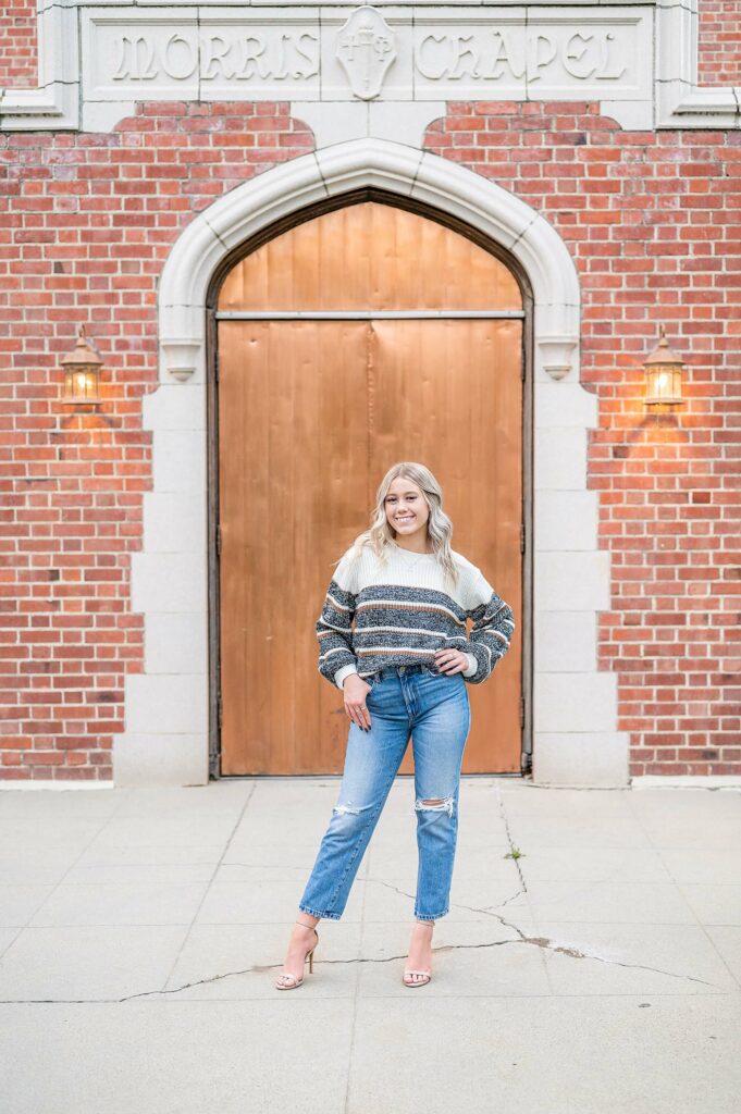 Senior girl standing pose idea