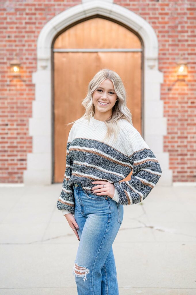 Senior girl standing pose idea