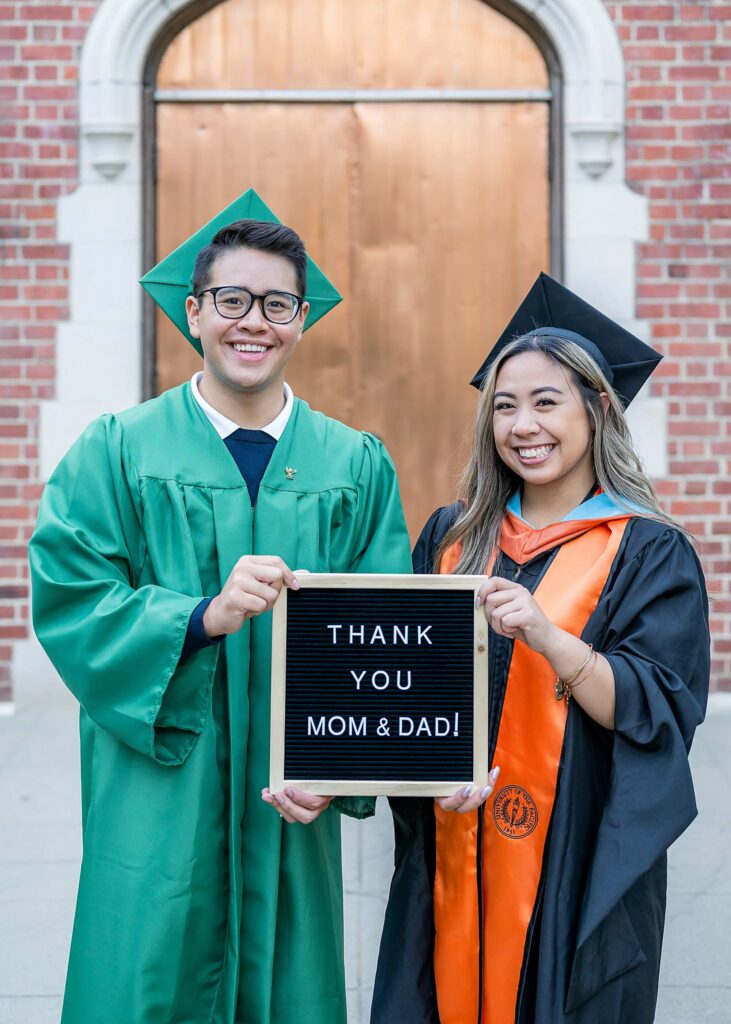 Fun graduation posing idea with letter board