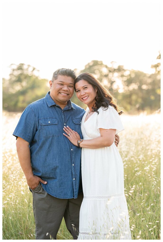 couple standing posing idea during outdoor family photo session Roseville CA
