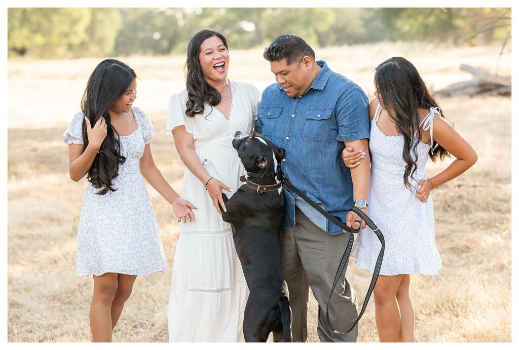 candid moment with family dog