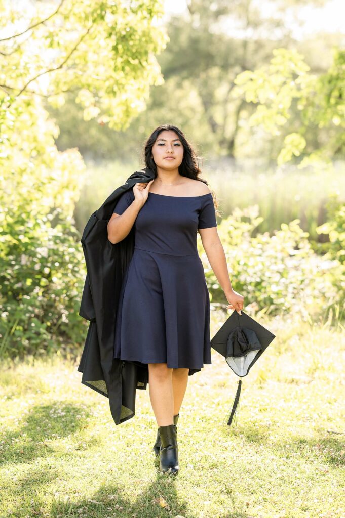 Grad with cap and gown