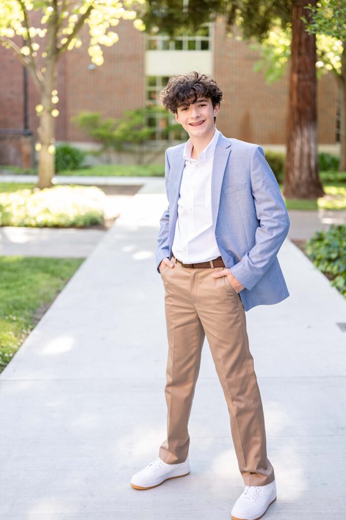 8th grade guy in a casual suit