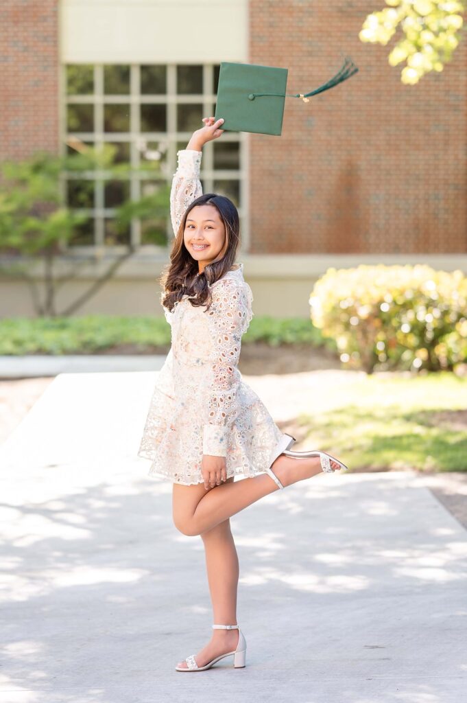 Fun pose idea with graduation cap in Stockton CA