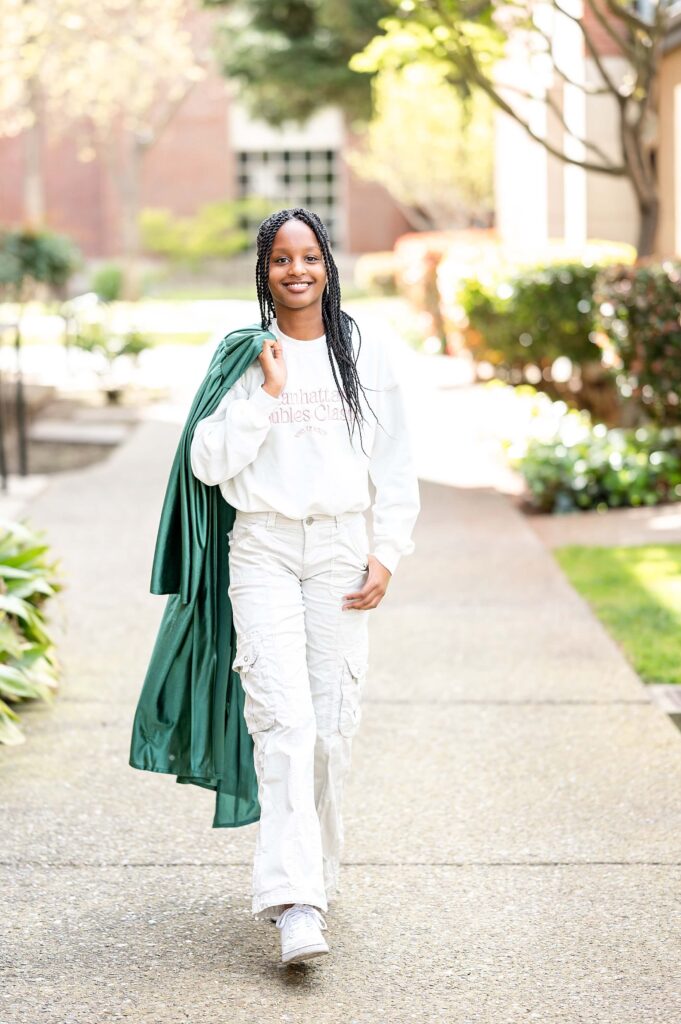 walking pose idea for graduation sessions